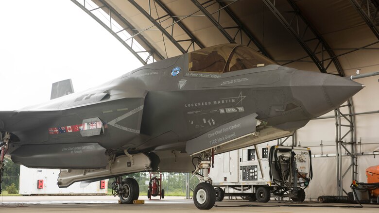An F-35B is prepped for a test flight at Pax River Integrated Test Force in Patuxent River Md. May 24, 2017. The air station is the testing sight for the F-35’s capabilities. This site will be responsible for the overall design and improvements to the F-35 throughout it’s service history.