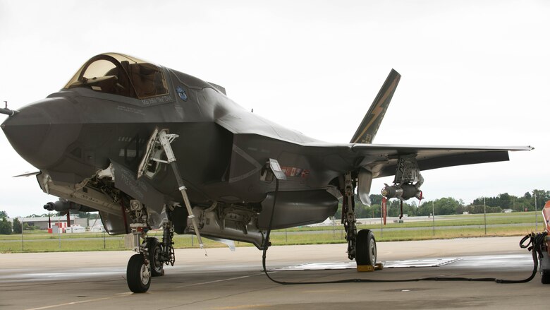An F-35B is prepped for a test flight at Pax River Integrated Test Force in Patuxent River Md. May 24, 2017. The air station is the testing sight for the F-35’s capabilities. This site will be responsible for the overall design and improvements to the F-35 throughout it’s service history.