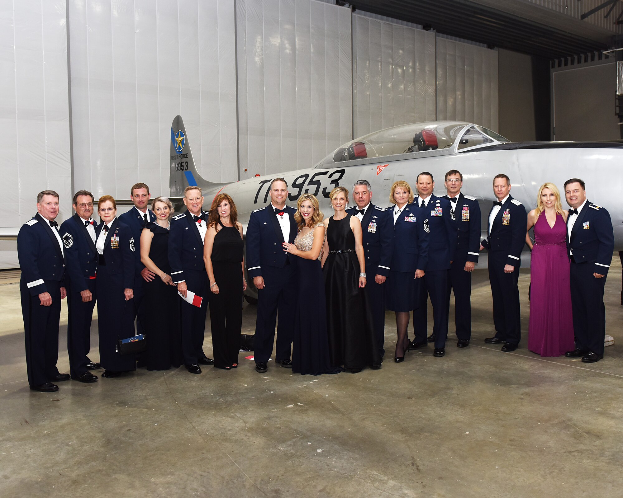 Members of the 147th Attack Wing, 149th Fighter Wing, and Texas Military Department Leadership attend a gala at the new Lone Star Flight Meseum in Houston, Texas on May 20, 2017. The Lone Star Flight Museum inducted the 147th Attack Squadron into the Texas Aviation Hall of Fame; established in 1997 to honor famous aviators who are Texans and famous Texans who are aviators.