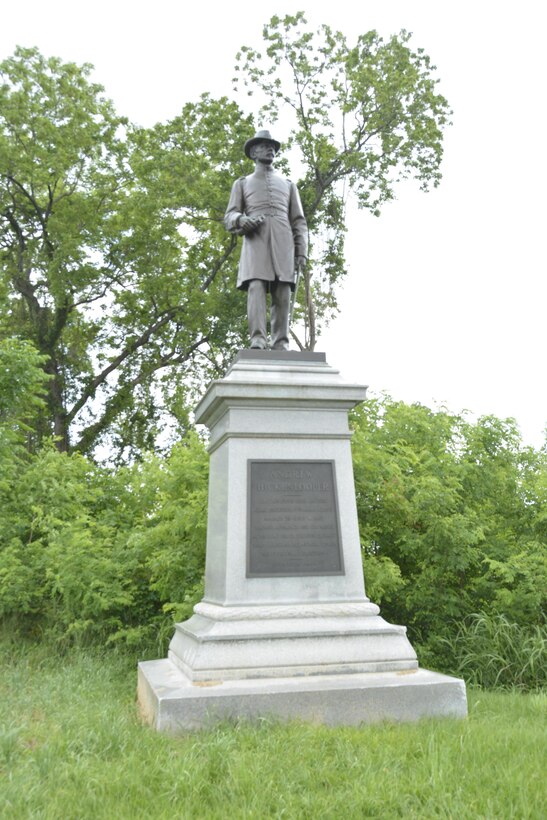 Capt. Andrew Hickenlooper served as chief engineer of the XVII Corps during the campaign and directed approach and mining operations along the Jackson road aimed at Third Louisiana Redan. He is honored by this statue on the grounds of Vicksburg National Military Park.