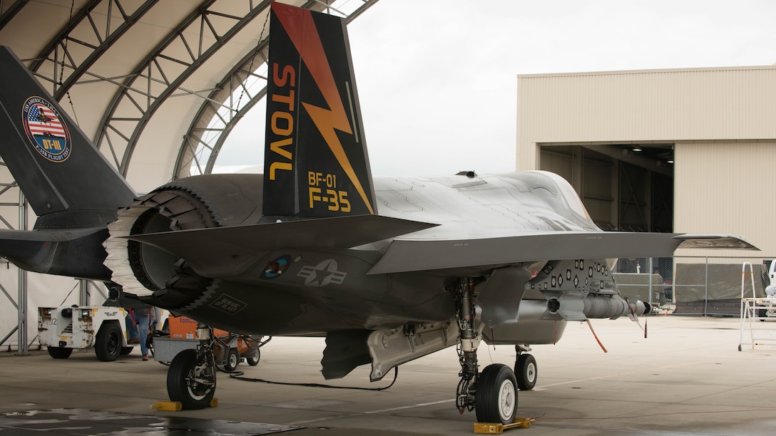 An F-35B is prepped for a test flight at Pax River Integrated Test Force in Patuxent River Md. May 24, 2017. The air station is the testing sight for the F-35’s capabilities. This site will be responsible for the overall design and improvements to the F-35 throughout it’s service history.