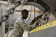 Airmen Scottie Reed, 361st Training Squadron students learn how to install the reduction gear box onto a T-56 engine at Sheppard Air Force Base, Texas, May 23, 2017. This training course lasts 15 weeks with a total of nine blocks.(U.S. Air Force photo by Liz H. Colunga/Released)