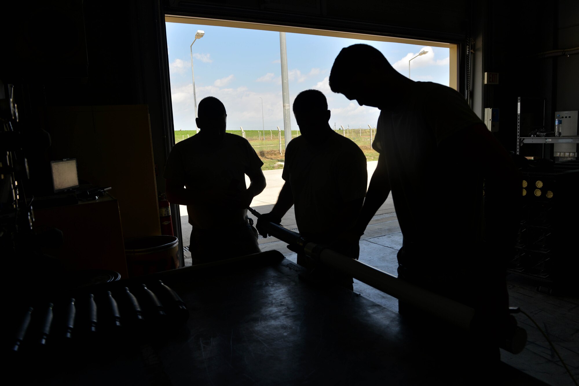 U.S. Airmen assigned to the 447th Expeditionary Aircraft Maintenance Squadron (EAMXS) assemble an Advanced Precision Kill Weapon System rocket, May 24, 2017, at Incirlik Air Base, Turkey. The 447th EAMXS supports aircraft executing missions in support of Operation Inherent Resolve. (U.S. Air Force photo by Senior Airman John Nieves Camacho)