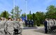 The official party and guests of the Kisling Noncommissioned Officer Academy Change of Responsibility ceremony salute during the playing of the U.S. and German national anthems on Kapaun Air Station, Germany, May 25, 2017. During the ceremony, U.S. Air Force Chief Master Sgt. Tamar Dennis, outgoing Kisling NCOA commandant, relinquished responsibility of the academy to U.S. Air Force Chief Master Sgt. Kathi Glascock, incoming  Kisling NCOA commandant. The Change of Responsibility ceremony is the enlisted version of an officer’s change of command, where one leader passes command to the next, and dates back to the time of knighthood. (U.S. Air Force photo by Senior Airman Tryphena Mayhugh)