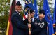 U.S. Air Force Chief Master Sgt. Kathi Glascock, incoming Kisling Noncommissioned Officer Academy commandant, accepts the guidon from U.S. Air Force Maj. Gen. Timothy M. Zadalis, U.S. Air Forces in Europe and Air Forces Africa vice commander, during the academy’s Change of Responsibility ceremony on Kapaun Air Station, Germany, May 25, 2017. Glascock assumed responsibility of the academy from Chief Master Sgt. Tamar Dennis, outgoing Kisling NCOA commandant. The Change of Responsibility ceremony is the enlisted version of an officer’s change of command, where one leader passes command to the next, and dates back to the time of knighthood. (U.S. Air Force photo by Senior Airman Tryphena Mayhugh)