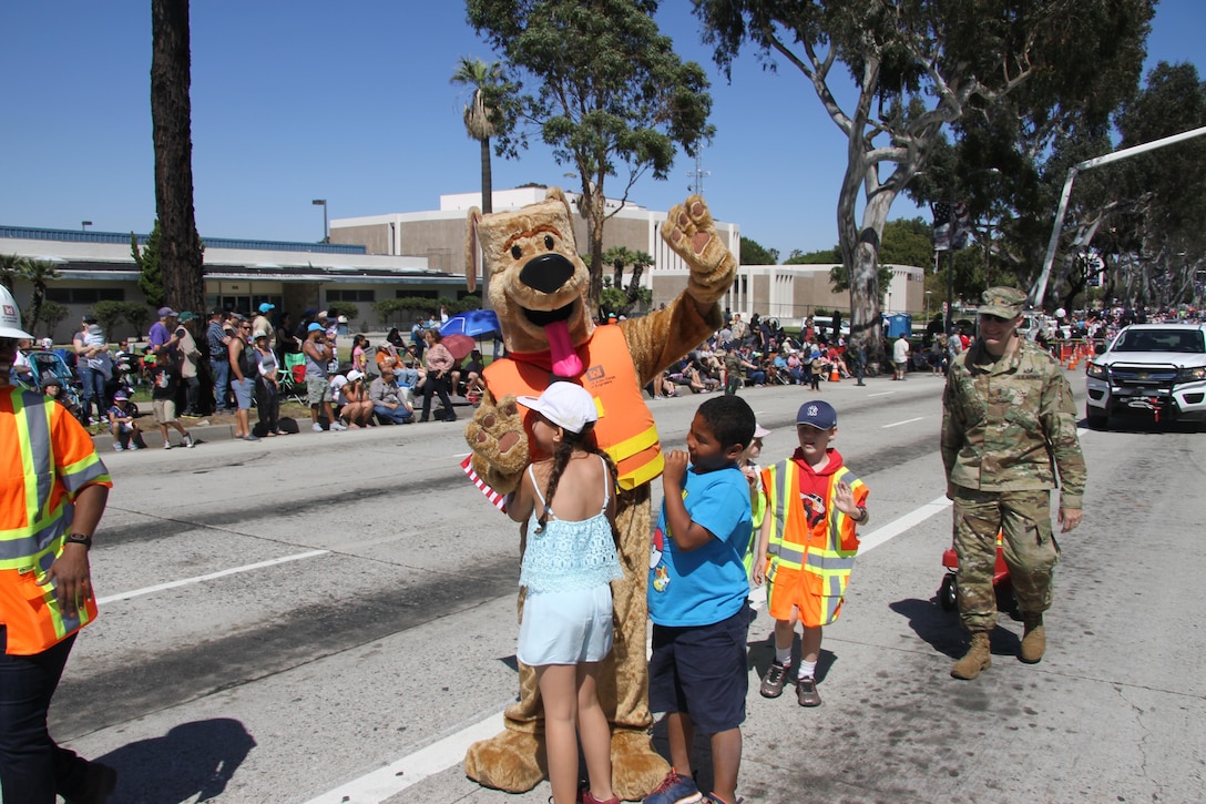 “Bobber” is the U.S. Army Corps of Engineers safety mascot. USACE uses “Bobber” to educate children on water safety guidance from the National Water Safety program to be safe in and around water by reminding them to follow his four golden rules:

•	Learn To Swim Well! 
•	Don’t swim in water over your head! 
•	Always have an adult with you! 
•	Wear a Life Jacket!

The Los Angeles District participated in the City of Torrance’s 58th Annual Armed Forces Day parade here May 20.
The parade is an official Department of Defense event and is the city's way of expressing respect and reverence for the personnel who served in the armed forces, according to the city's website.
The city honored the men and women of our nation's military with a three-day celebration that began on Friday, May 19, and continued through Sunday, May 21.  The parade highlighted this year's honored branch, the United States Air Force.  
