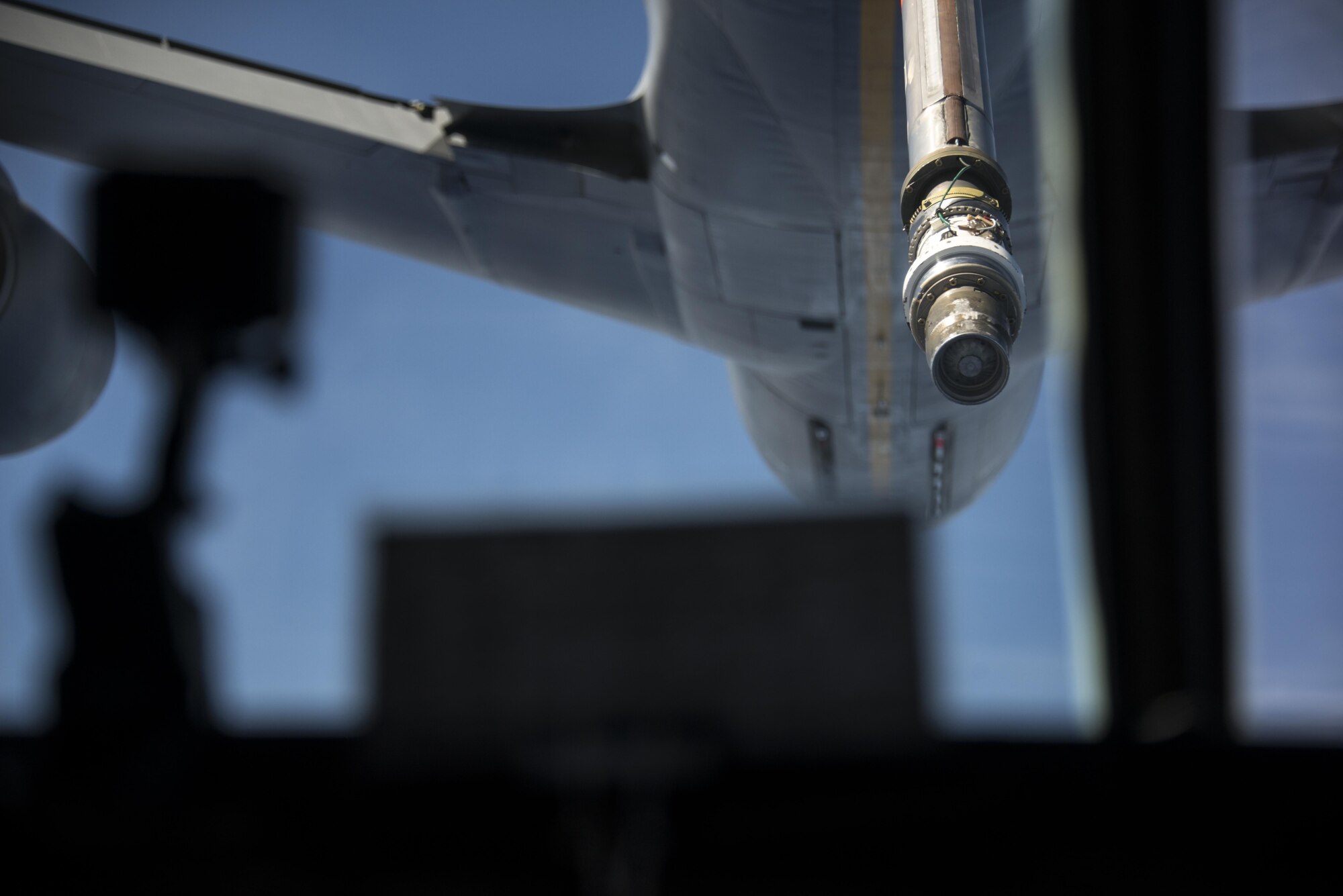 A U.S. Air Force MC-130H Combat Talon II assigned to the 1st Special Operations Squadron receives fuel from a KC-135 Stratotanker assigned to the 452nd Air Mobility Wing, April 14, 2017 over the Pacific. The 353rd Special Operations group sent two MC-130s and a cross-section of aircrew, maintenance and support personnel to New Zealand during Exercise Teak Net. (U.S. Air Force photo by Capt. Jessica Tait)