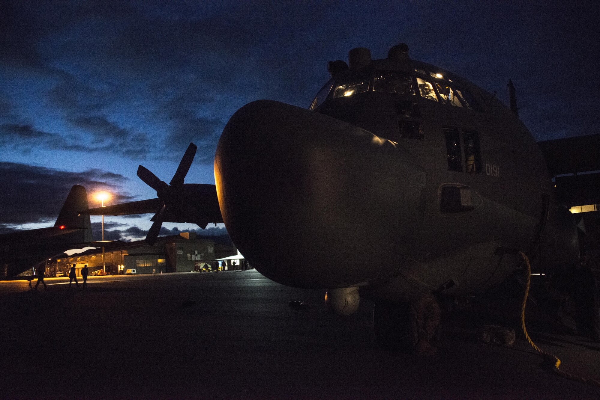 A U.S. Air Force MC-130H Combat Talon II assigned to the 1st Special Operations Squadron arrives at Royal New Air Force Base Woodbourne, New Zealand on April 18, 2017. Members of the 353rd Special Operations Group increased military cooperation with the RNZAF partners during the fourth iteration of Exercise Teak Net, which took place April 15-18, 2017 at RNZAF Base Auckland and April 18-28, 2017 at RNZAF Base Woodbourne, New Zealand. (U.S. Air Force photo by Capt. Jessica Tait)