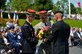 French military officials receive a wreath from a U.S. Army representative during a Memorial Day ceremony on Lorraine American Cemetery and Memorial, France, May 28, 2017. 2017’s ceremony was especially notable, because it marked 100 years since the U.S. entered the First World War. (U.S. Air Force photo by Airman 1st Class Joshua Magbanua)

