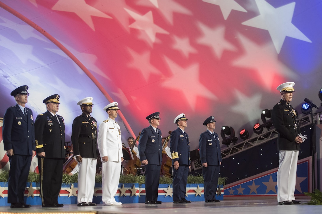 Marine Corps Gen. Joe Dunford, chairman of the Joint Chiefs of Staff, delivers remarks during the National Memorial Day concert on the west lawn of the U.S. Capitol in Washington, D.C., May 28, 2017. DoD photo by Navy Petty Officer 2nd Class Dominique A. Pineiro