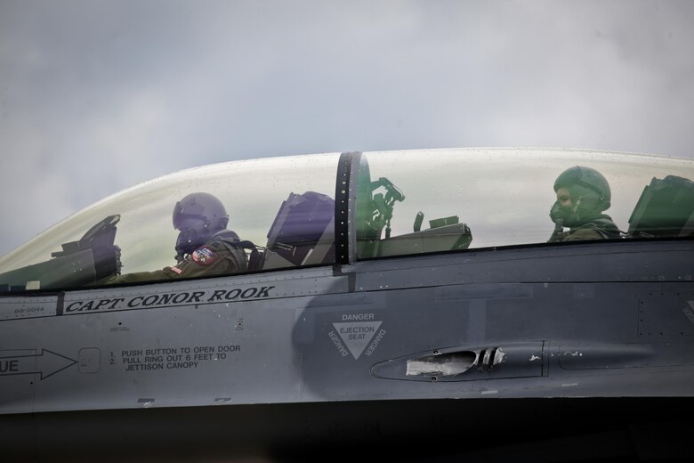 A South Carolina Air National Guard F-16D Fighting Falcon from the 169th Fighter Wing prepares for a mission during a three-day Aeropsace Control Alert CrossTell live-fly training exercise at Atlantic City Air National Guard Base, N.J., May 24, 2017. Representatives from the Air National Guard fighter wings, Civil Air Patrol, and U.S. Coast Guard rotary-wing air intercept units will conduct daily sorties from May 23-25 to hone their skills with tactical-level air-intercept procedures. (U.S. Air National Guard photo by Master Sgt. Matt Hecht/Released)
