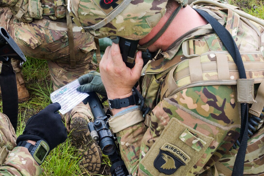 A soldier calls for a medical evacuation for a mock casualty during United Accord 2017 at Bundase Training Camp, Bundase, Ghana, May 26, 2017. Army photo by Spc. Victor Perez Vargas