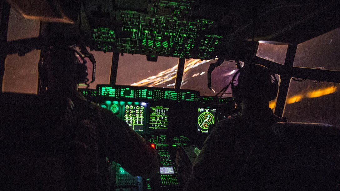 An Air Force aircrew approaches Camp Lemonnier, Djibouti, May 26, 2017, during a mission supporting Combined Joint Task Force Horn of Africa. The task force promotes prosperity and security in East Africa. Air Force photo by Master Sgt. Russ Scalf