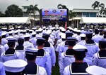 Service members from the United States Navy and Royal Thai Navy stand in formation at the opening ceremony for Cooperation Afloat Readiness and Training Thailand 2017 at Sattahip Naval Base, Thailand, May 29, 2017.  Cooperation Afloat Readiness and Training (CARAT) is a series of PACOM sponsored, U.S. Pacific Fleet led bilateral exercises held annually in South and Southeast Asia to strengthen relationships and enhance force readiness. CARAT exercise events cover a broad range of naval skill areas and disciplines including surface, undersea, air and amphibious warfare; maritime security operations; riverine, jungle and explosive ordnance disposal operations; combat construction; diving and salvage; search and rescue; maritime patrol and reconnaissance aviation; maritime domain awareness; military law, public affairs and military medicine; and humanitarian assistance, disaster response. 