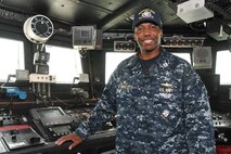 MANAMA, Bahrain (May 22, 2017) Lt. Joseph Brisco, a native of Vicksburg, Ms. and commanding officer the Cyclone-class coastal patrol ship (PC) USS Whirlwind (PC 11), stands inside his ship’s bridge. Whirlwind is one of 10 PCs forward deployed to Manama, Bahrain, whose mission is coastal patrol and interdiction surveillance. (U.S. Navy photo by Mass Communication Specialist 2nd Class Victoria Kinney)