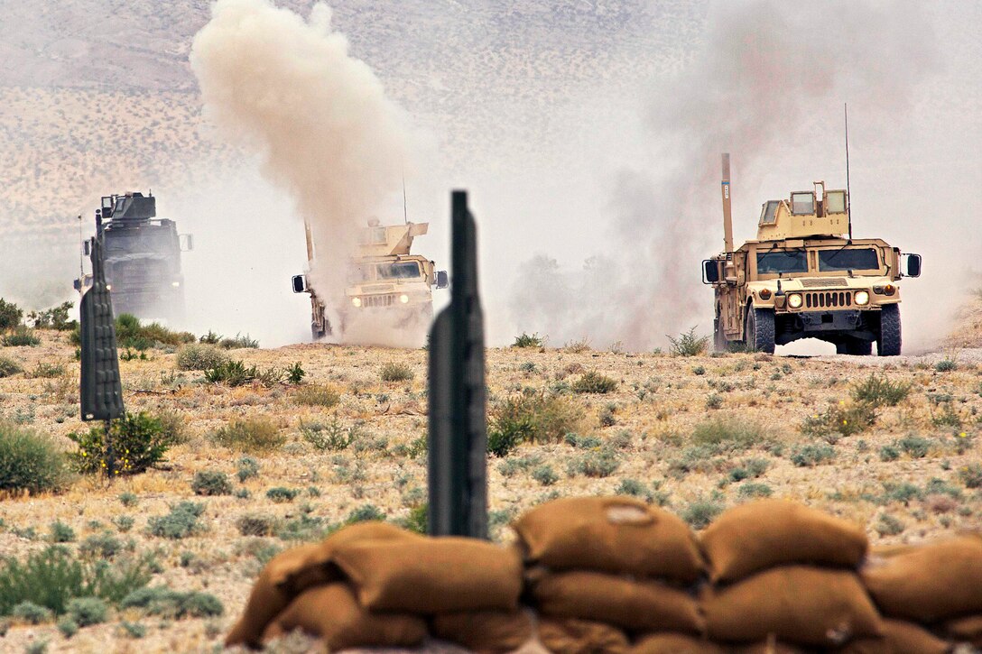 Marines participate in a live-fire and aircraft recovery mission during an exercise at Marine Corps Air Ground Combat Center Twentynine Palms, Calif., May 24, 2017. Marine Corps photo by Lance Cpl. Becky L. Calhoun