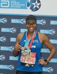 Sgt. 1st Class Evelyn Pollard, Abbott World Marathon Majors, Six Star Finisher in April 2017.