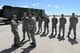 Gen. David Goldfein, Chief of Staff of the U.S. Air Force, speaks with Senior Master Sgt. Joe Wheeler and Lt. Col. Dono Kneuer, 140th Maintenance Group, during his visit to Buckley Air Force Base May 25. Standing behind are several outstanding Airmen from the 140 MXG. (U.S. Air National Guard Photo by Senior Master Sgt. John Rohrer)