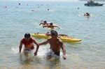 U.S. Navy, Marines and Coast Guard service members participate in a lifeguard field training exercise with Japan Maritime Self-Defense Force members and Vietnamese Lifeguards at Quang Truong 2-4 Square Beach during Pacific Partnership 2017 Khanh Hoa, May 23, 2017. Pacific Partnership is the largest annual multilateral humanitarian assistance and disaster relief preparedness mission conducted in the Indo-Asia-Pacific and aims to enhance regional coordination in areas such as medical readiness and preparedness for manmade and natural disasters. 
