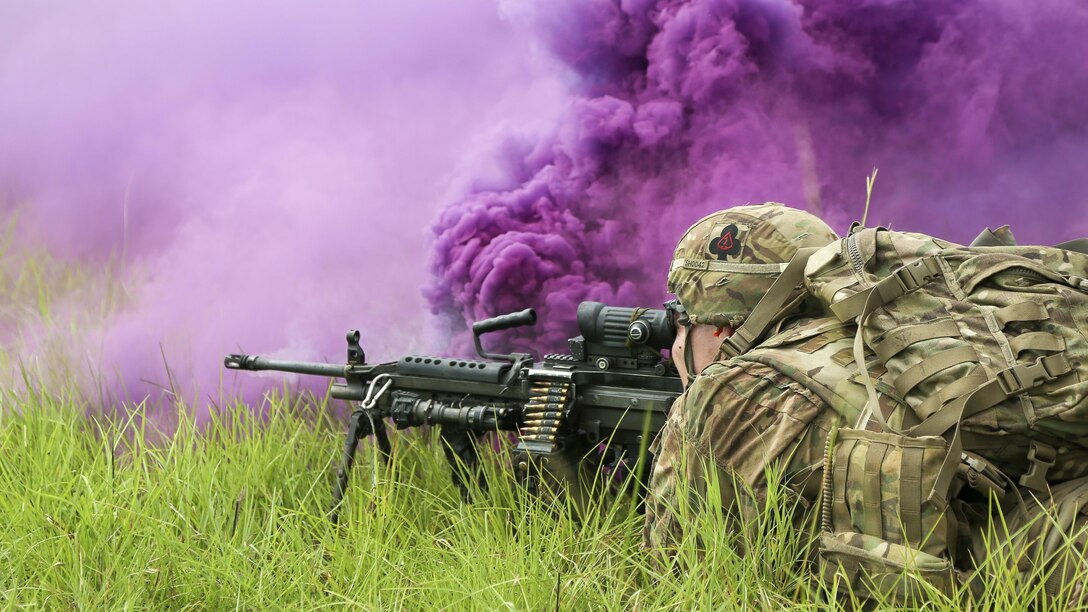 A soldier participates in a live-fire training event as part of exercise United Accord 2017 at Bundase Training Camp in Bundase, Ghana, May 27, 2017. The soldier is assigned to the 1st Battalion, 506th Infantry Regiment. Army photo by Pfc. Joseph Friend