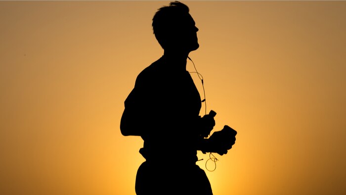 A service member running the 42nd Marine Corps Marathon Forward approaches the 10-mile mark of the 26.2-mile race while deployed in the Middle East Oct. 22, 2017. The Marine Corps Marathon Forward gave Marines deployed with Special Purpose Marine Air-Ground Task Force – Crisis Response – Central Command the opportunity to run the ‘Peoples Marathon’ while far from home. The Marine Corps Marathon is one of the largest marathons in the world and hosts the event in forward locations to allow service members outside the United States an opportunity to compete.