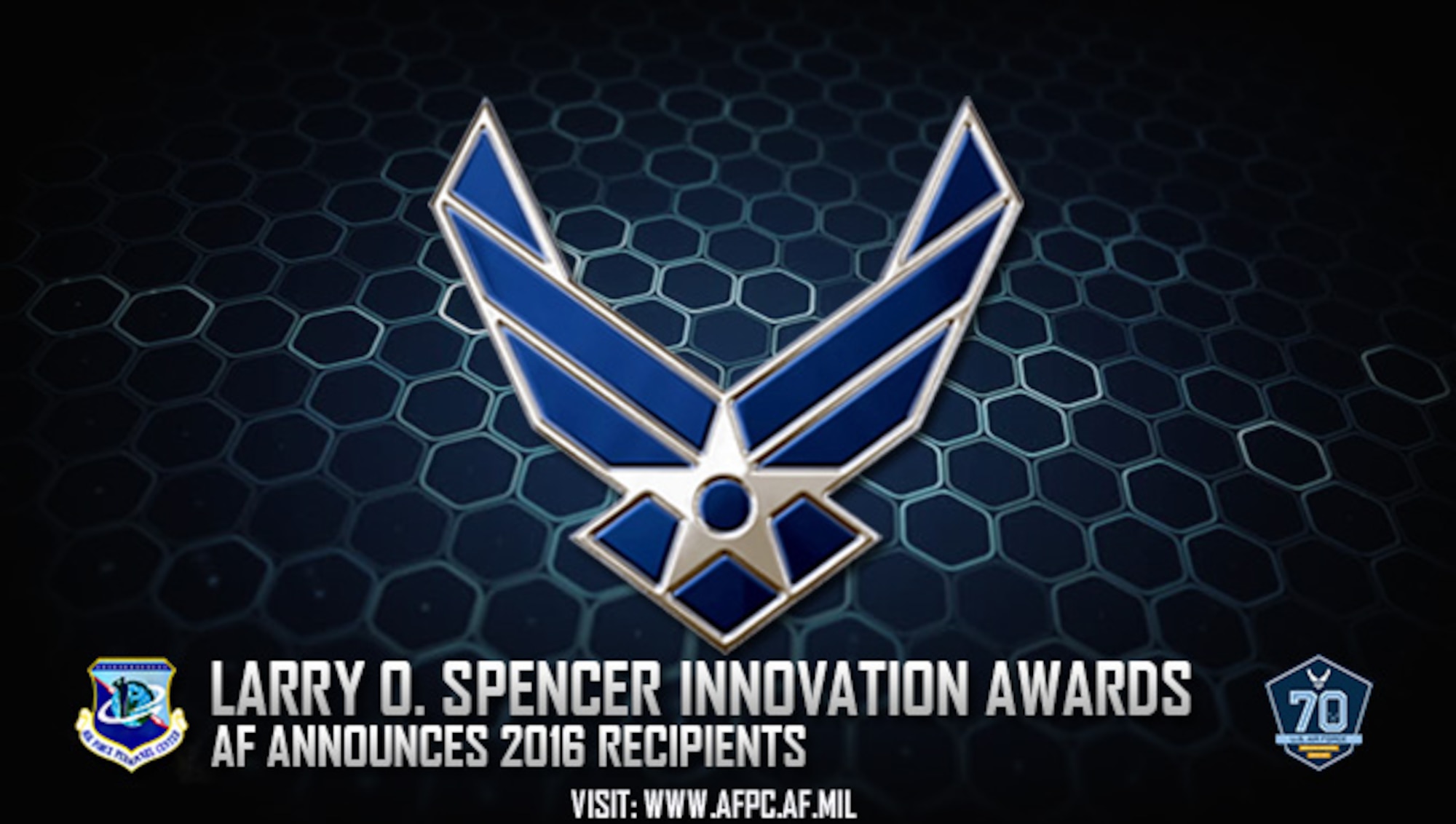 Air Force officials announce recipients of the 2016 General Larry O. Spencer Innovation Awards. This Air Force-level award recognizes an individual or team whose actions demonstrate innovation in cost and manpower savings to improve efficiency, operational readiness and replication of the innovation across the Air Force enterprise. (U.S. Air Force graphic by Staff Sgt. Alexx Pons)