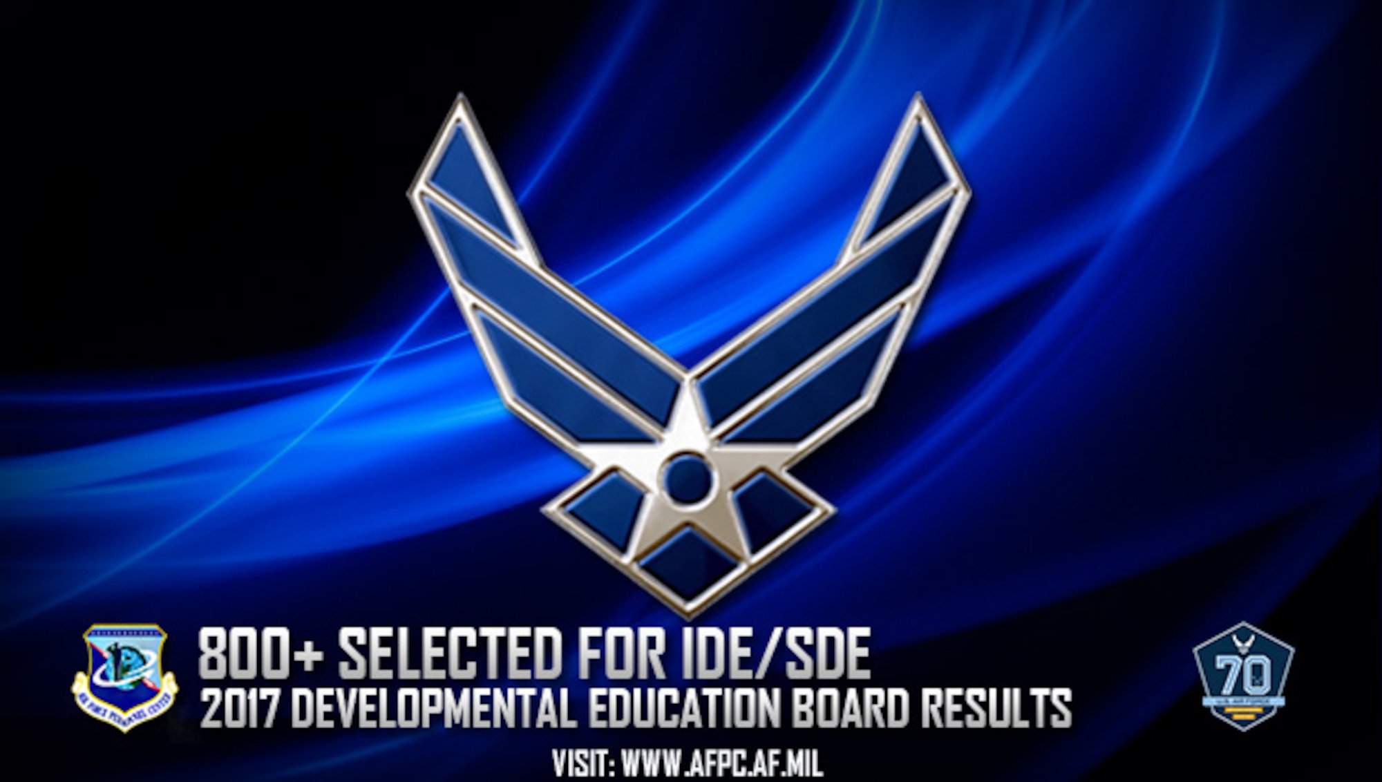 Officers selected for developmental education opportunities will attend intermediate- and senior-level development programs such as Air Command and Staff College, Air War College, National War College and more. (U.S. Air Force graphic)