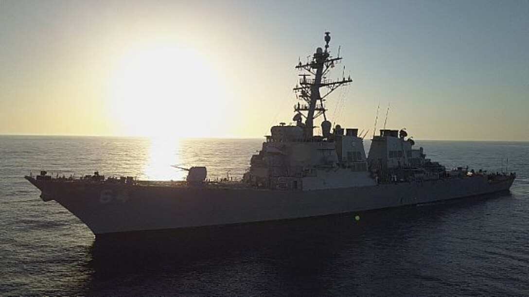 Image: The Arleigh Burke-class guided-missile destroyer USS Carney (DDG 64)