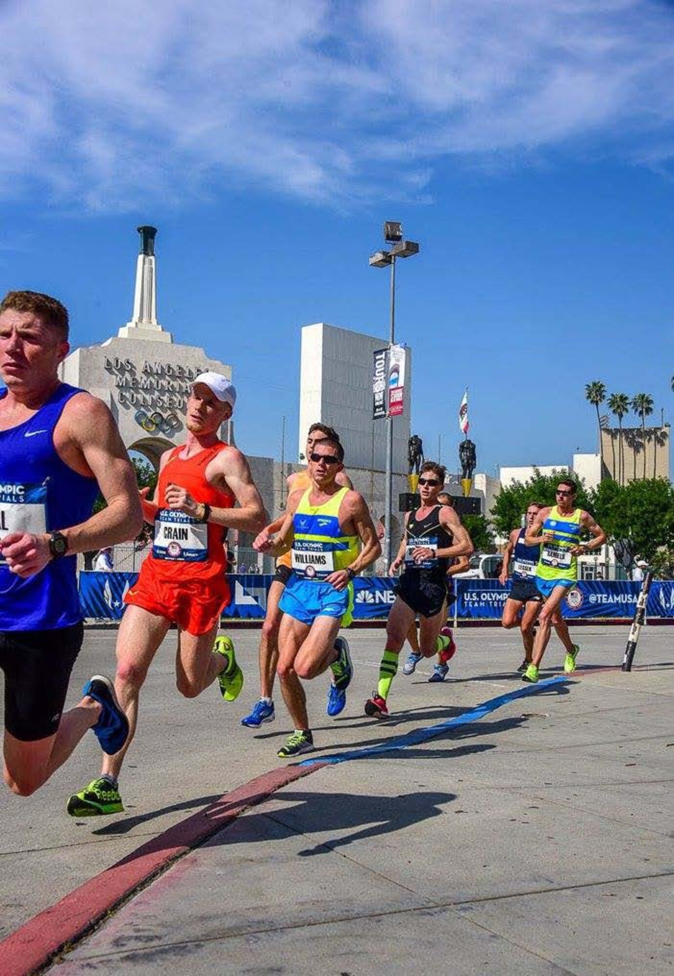 Capt. Matthew Williams, 4th Medical Operations Squadron medical services flight commander, center, ran in the 2016 US Olympic Marathon Team Trials.