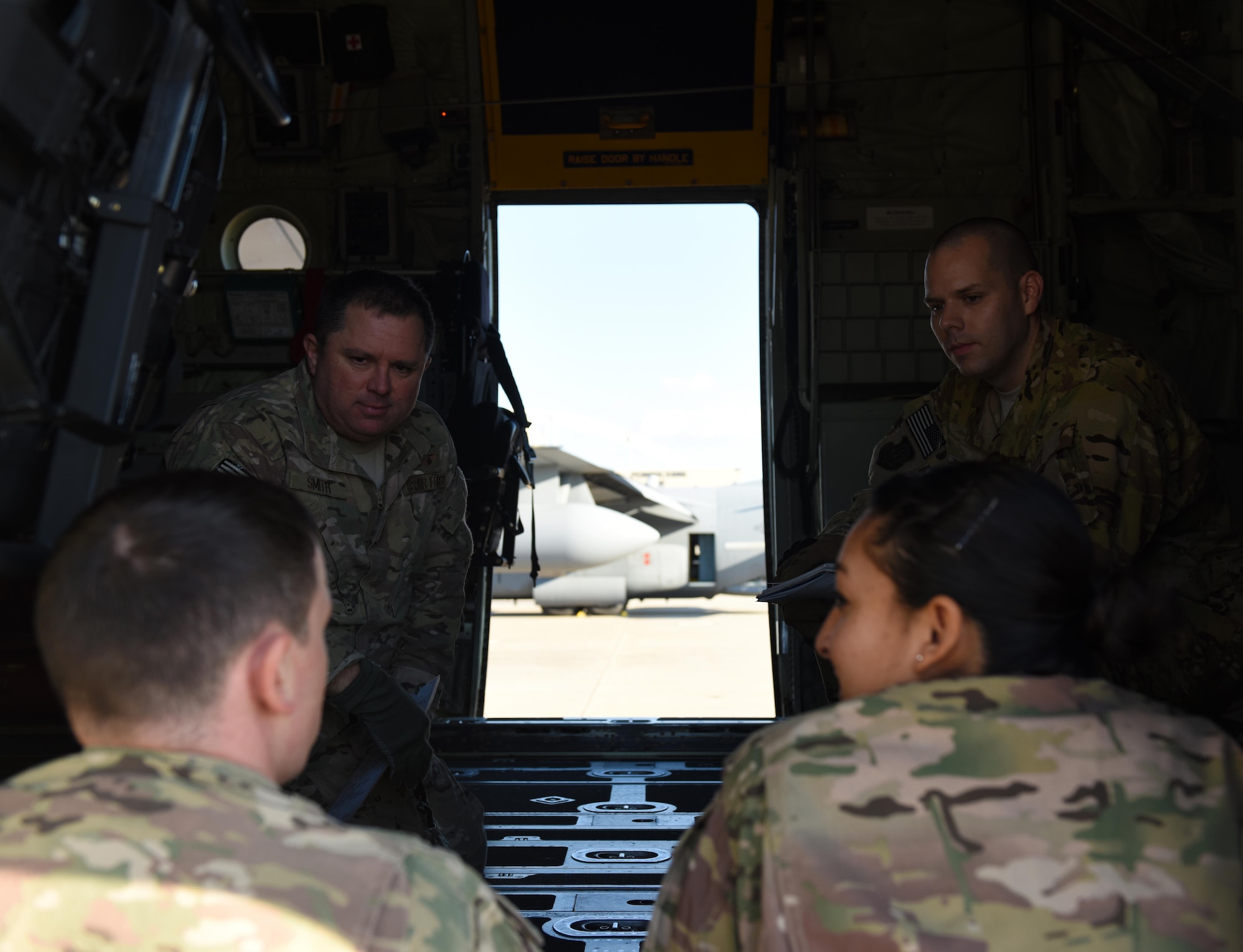 Loadmasters from the 193rd Special Operations Squadron conduct canary slide training