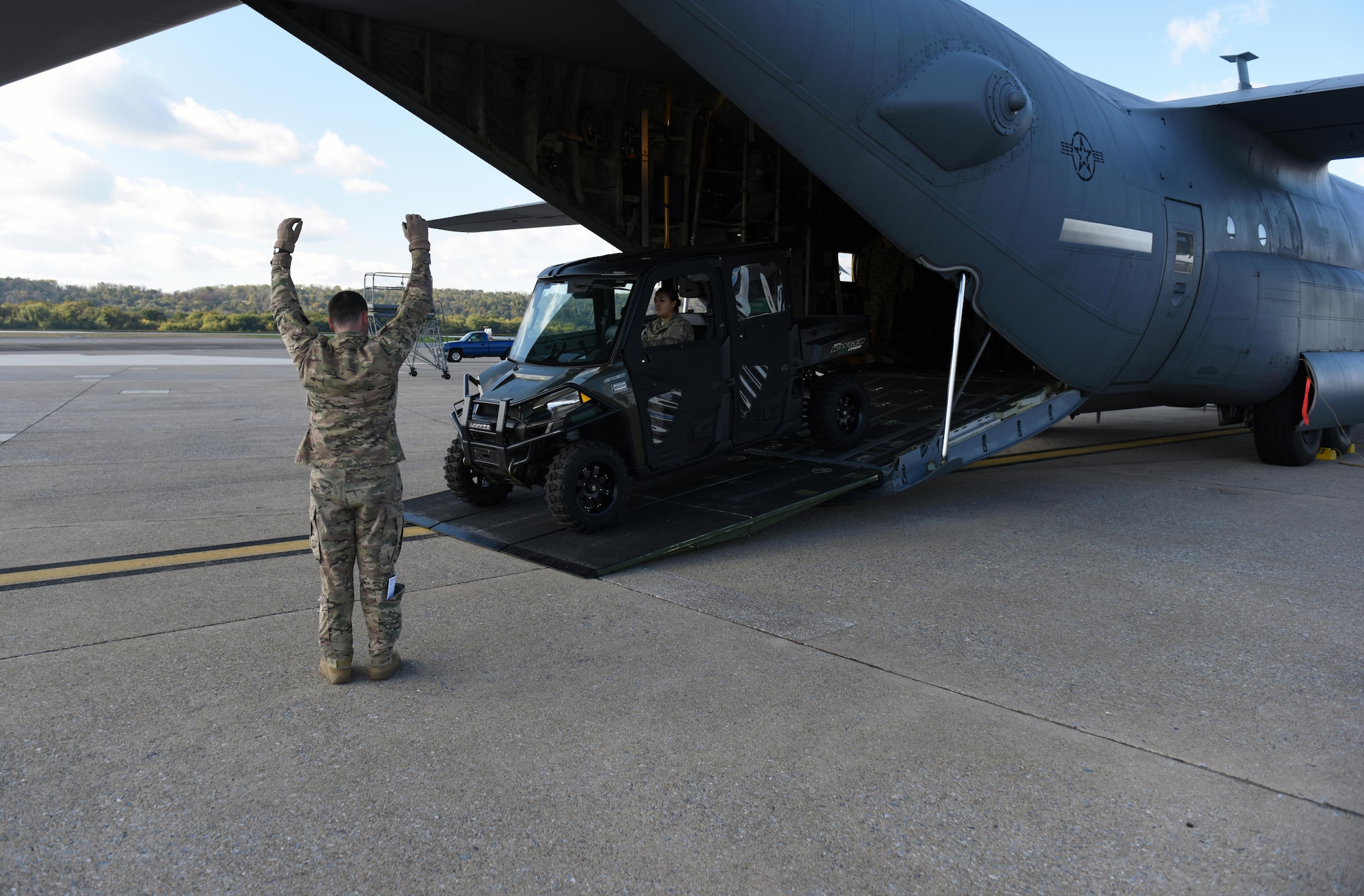 Loadmasters from the 193rd Special Operations Squadron conduct canary slide training
