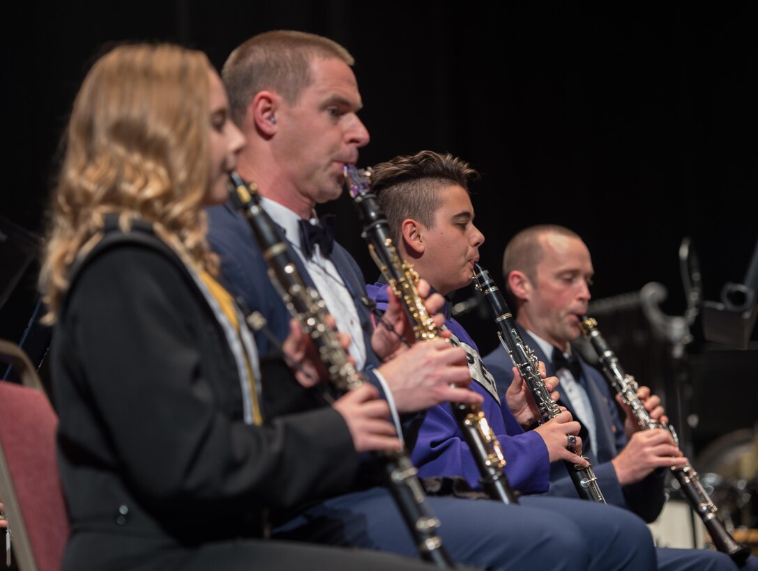 Local high school students perform within the clarinet section during a concert in Topeka, KS (U.S. Air Force photo courtesy of CMSgt Bob Kamholz/Released)