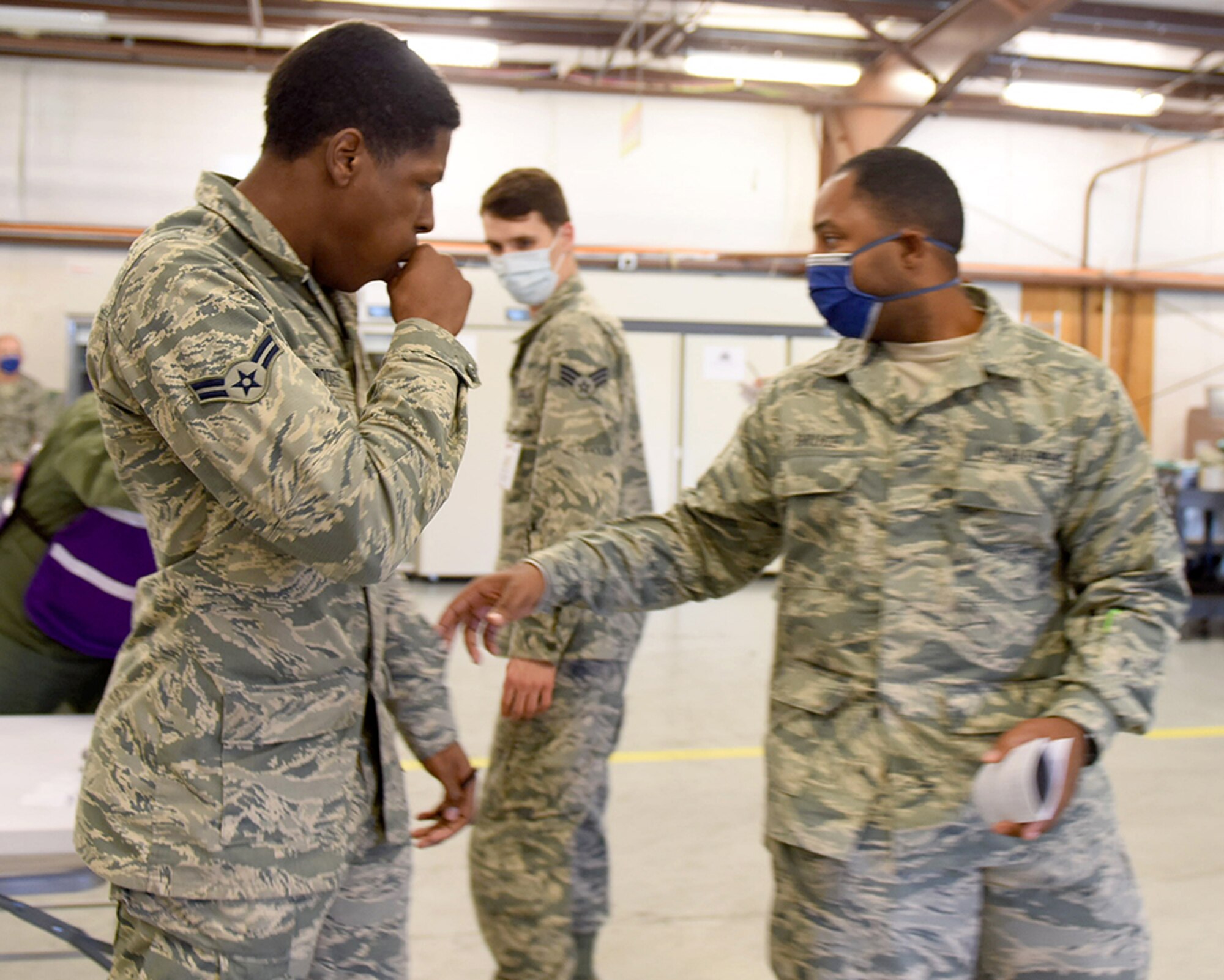 The 78th Medical Group recently conducted a Disease Containment Point of Distribution, or PoD, exercise from its warehouse facility. The event tested the group’s ability to respond to the needs of Robins’ mission-essential personnel in the event of a major public health emergency within the community. (U.S. Air Force photos/TOMMIE HORTON)