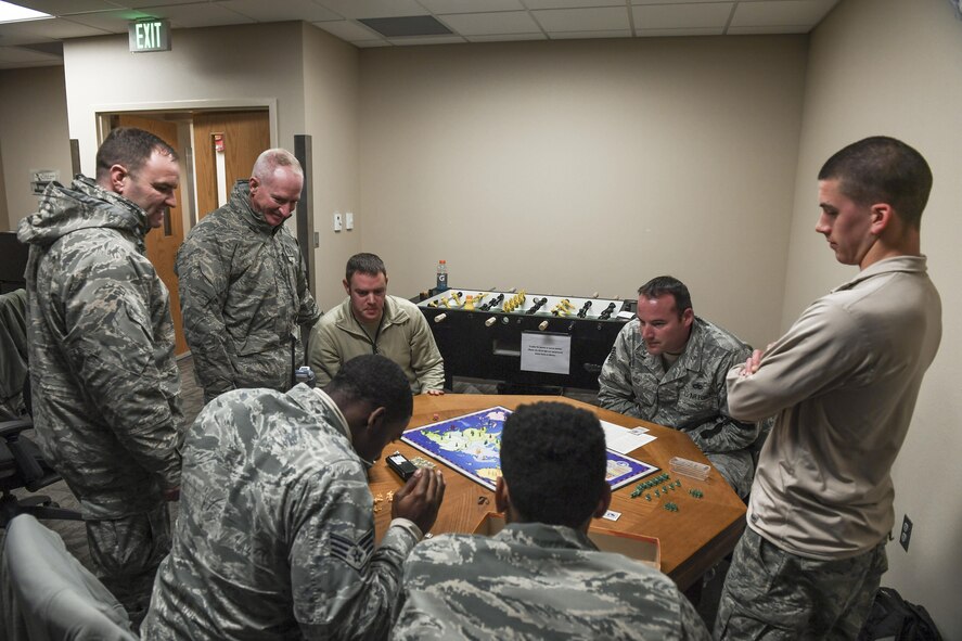 Chief Master Sgt. Alan Boling, Eighth Air Force command chief, visited Minot Air Force Base, N.D., Oct. 31, 2017. During his visit, Boling toured the Air Traffic Control tower, the alert facility and the B-52H Stratofortress parking areas.