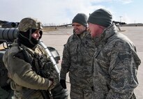 Chief Master Sgt. Alan Boling, Eighth Air Force command chief, visited Minot Air Force Base, N.D., Oct. 31, 2017. During his visit, Boling toured the Air Traffic Control tower, the alert facility and the B-52H Stratofortress parking areas.