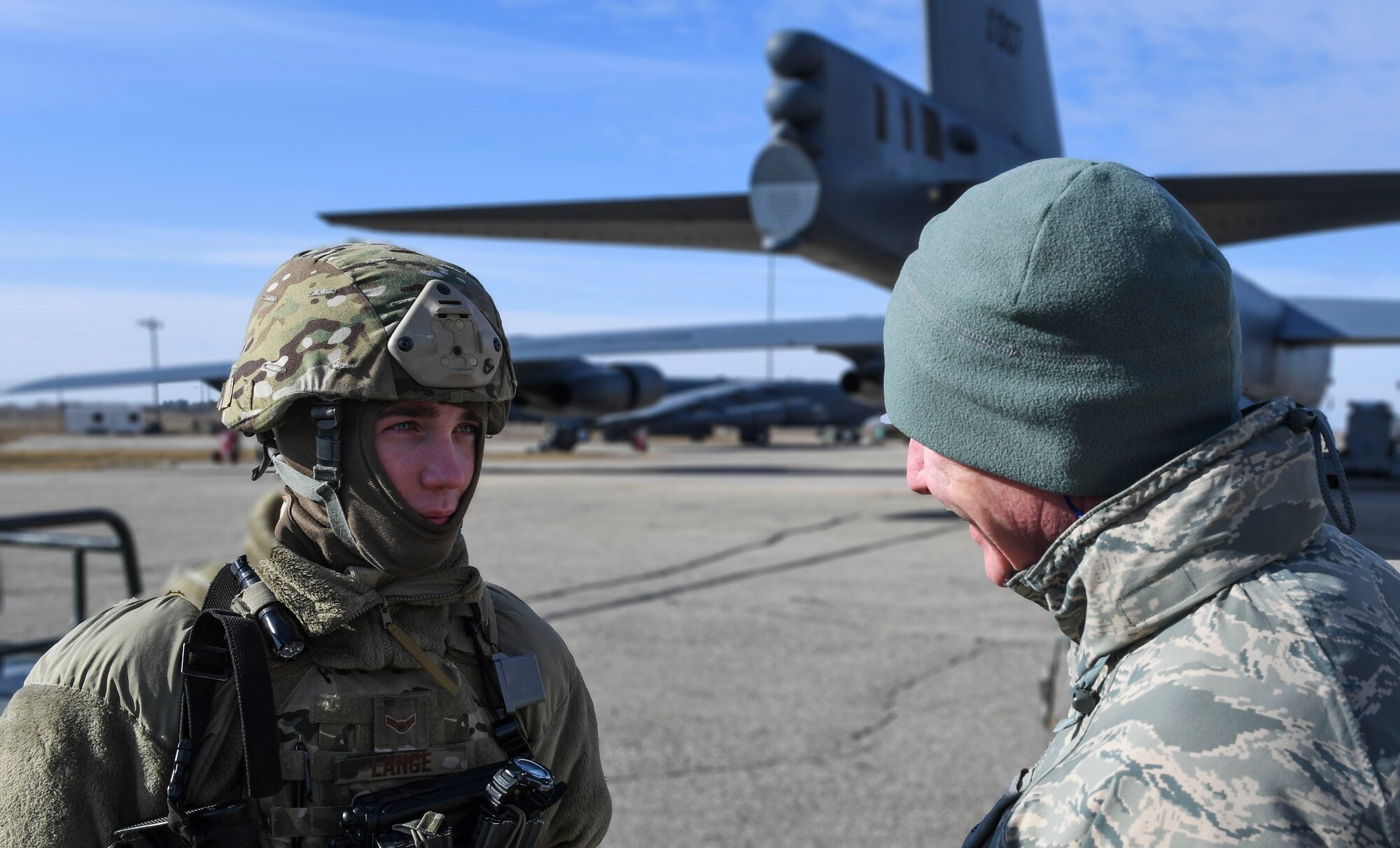 Chief Master Sgt. Alan Boling, Eighth Air Force command chief, visited Minot Air Force Base, N.D., Oct. 31, 2017. During his visit, Boling toured the Air Traffic Control tower, the alert facility and the B-52H Stratofortress parking areas.