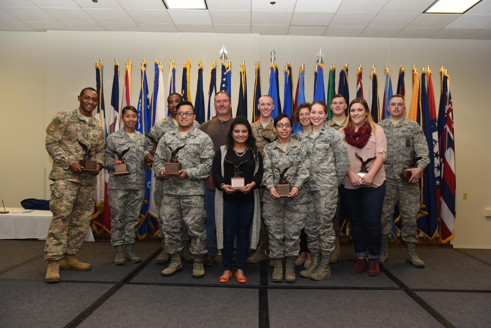 Airmen, families and friends of the 90th Missile Wing gathered, Nov. 3, in the Trail’s End Club on base to celebrate the 2017 third quarter award winners.