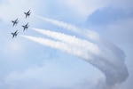 The U.S. Aerial Demonstration Squadron “Thunderbirds” perform at the Joint Base San Antonio Air Show and Open House Nov. 4, 2017, at JBSA-Lackland, Kelly Field. Air Shows allow the Air Force to display the capapbilities of our aircraft to the American Public through aerial demonstration and static displays.
