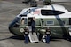 President Donald J. Trump waves good-buy as he boards Marine One after a Troop Talk, Nov. 5, 2017, at Yokota Air Base, Japan.