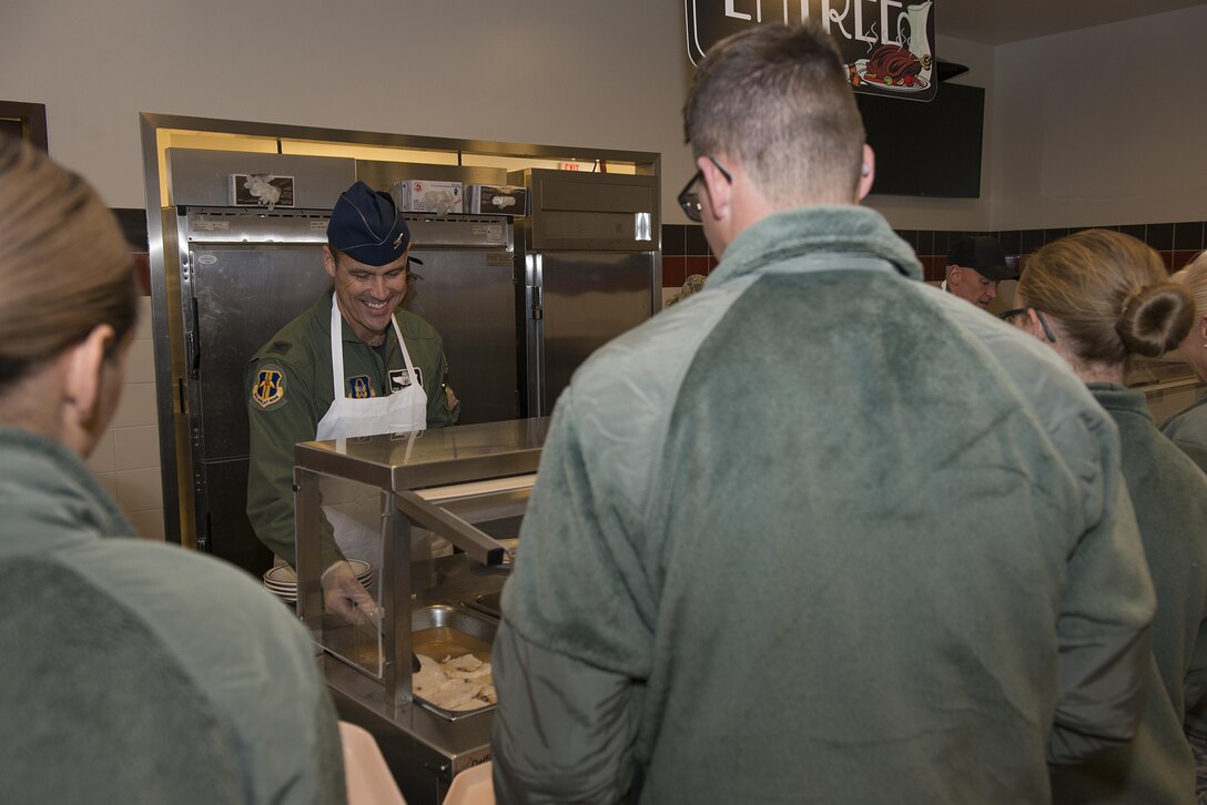 Wing leadership serves Thanksgiving meal