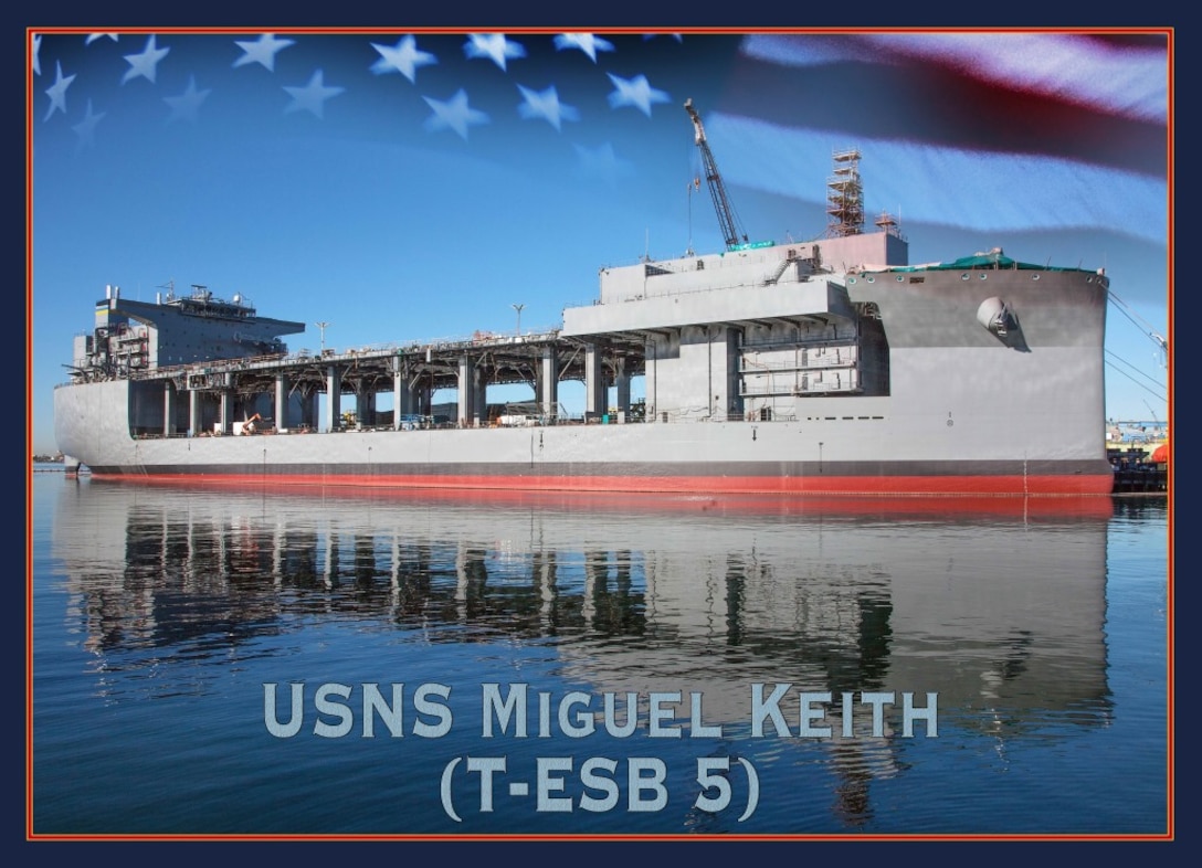 Secretary of the Navy Richard V. Spencer announced the Navy's newest Expeditionary Sea Base (ESB) ship, T-ESB 5, will be named in honor of Marine Corps Vietnam veteran and Medal of Honor recipient Miguel Keith during a ceremony in National Harbor, Maryland, Nov. 4.