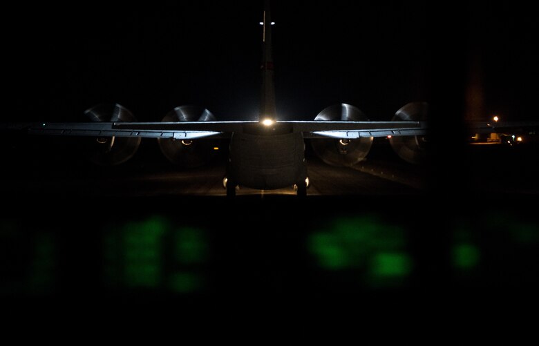 An 815th Airlift Squadron aircrew lands a C-130J Super Hercules aircraft at Keesler Air Force Base, Mississippi,  Nov. 3, 2017. The flight marked the squadron's return to a full operational capability status meaning they are ready to deploy and conduct the combat airlift mission. (U.S. Air Force photo by Staff Sgt. Shelton Sherrill)
