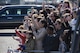 U.S. service member’s families wave to President Donald J. Trump, Nov. 5, 2017, at Yokota Air Base, Japan.