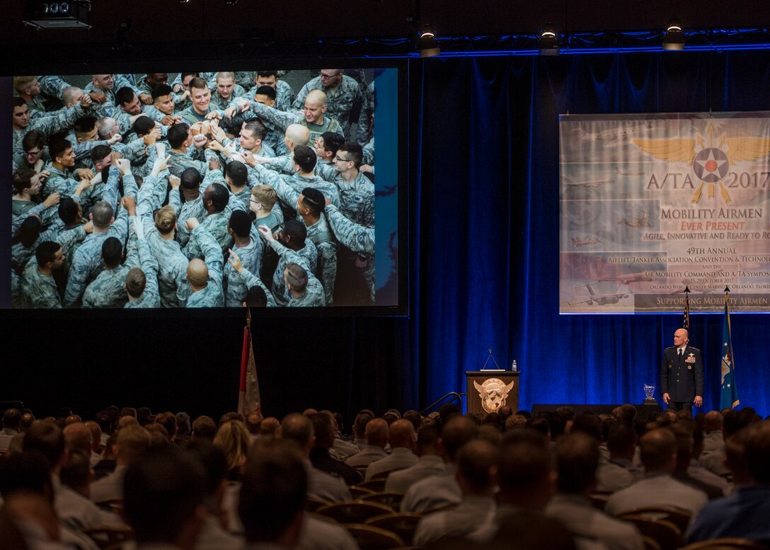 Gen. Carlton D. Everhart II, Air Mobility Command commander, gves the closing address for the Airlift/Tanker Association Symposium