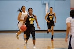 U.S. Army Sgt. Donita Adams, serving with the Maryland National Guard, one of the returning players from 2016.  (U.S. Navy photo by Mass Communication Specialist 2nd Class Emiline Senn/Released)