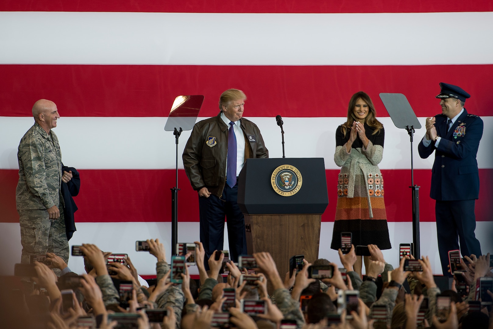 President Talks to Troops at Yokota Air Base