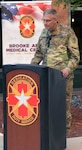 Brooke Army Medical Center commanding general Brig. Gen. Jeffrey Johnson addresses members of the media Nov. 6, 2017 during a press conference about the victims of the mass shooting in Sutherland Springs, Texas. As part of the San Antonio trauma system, Brooke Army Medical Center received eight patients -- six adults and two minors.