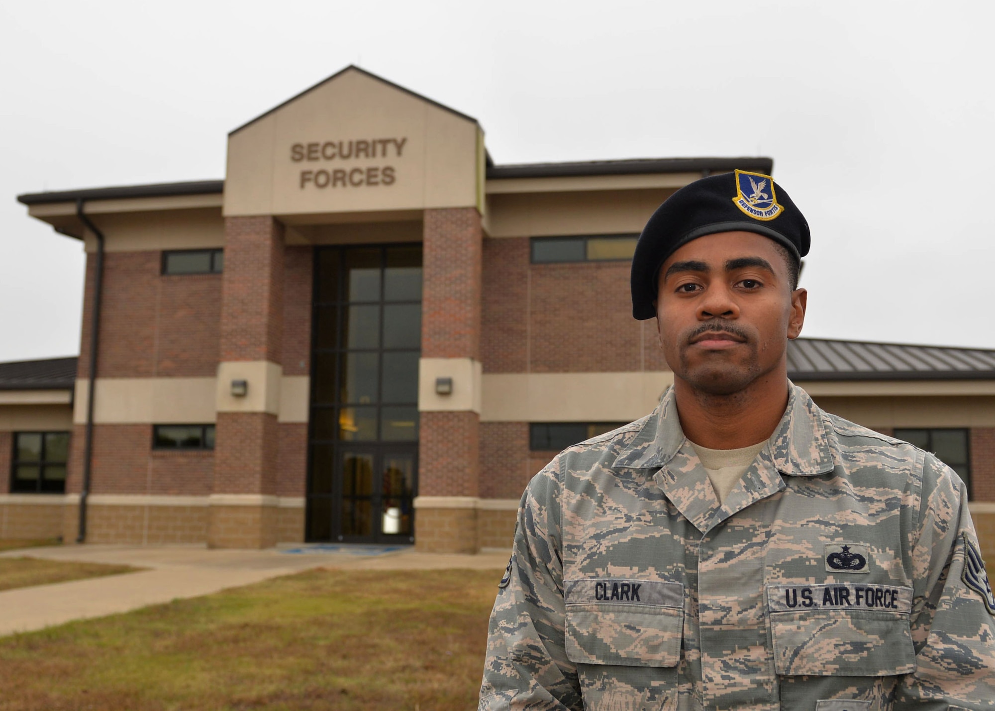 Staff Sgt. George Clark, 19th Security Forces Squadron base defense operations center controller, is nominated as the Combat Airlifter of the Week Nov. 6, 2017 at Little Rock Air Force Base, Ark.