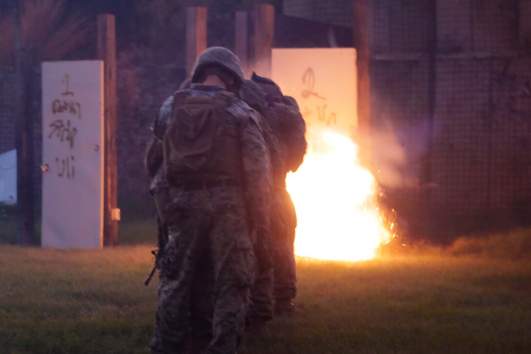 The basic division engineer course is a two-week course that allows Marines reporting to 2nd CEB to remain proficient and effective as combat engineers when attached to infantry units