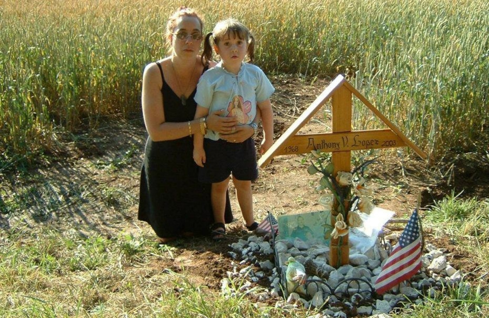 Family at graveside